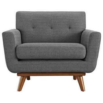 Griffon Upholstered Fabric Armchair, Gray