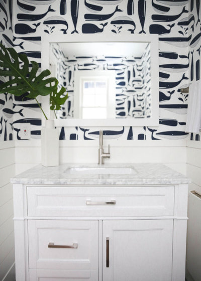 Transitional Powder Room by House of Milo