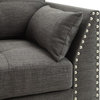 ACME Laurissa Sofa with 4 Pillows, Light Charcoal Linen