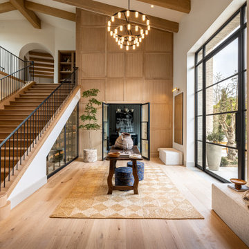 Contemporary Glass Enclosed Staircase Wine Cellar in Laguna Niguel