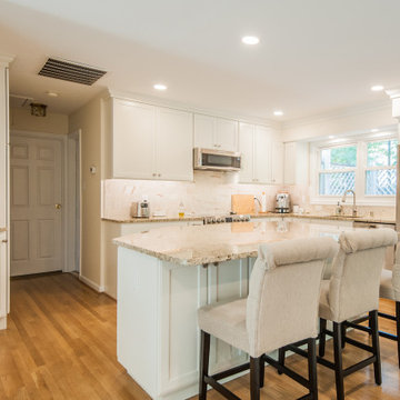 White, Transitional Kitchen in Springfield, VA