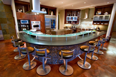 Example of a trendy kitchen design in Houston