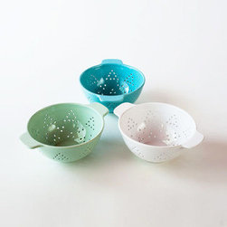 Geo Ceramic Colander - Set of 3 - Colanders And Strainers