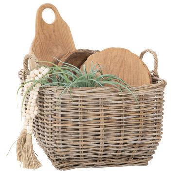 Kobo Rectangular Storage Basket, Large, Gray-Brown