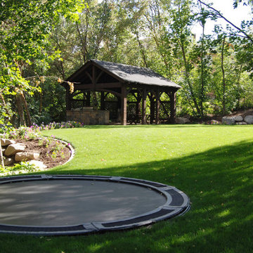 21' x 22' Timber Frame Pavilion With Outdoor Kitchen