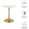 Lippa 28" Round Dining Table, Gold White