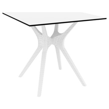 Compamia Ibiza 31" Square Patio Dining Table in White