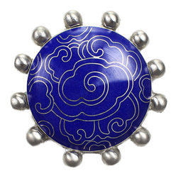 Cloisonne Beaded with Blue Clouds Drain - Linkasink - Bathroom Sink And Faucet Parts