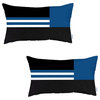 Set of 2 Blue Geometric Lumbar Pillow Covers