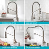 Bolden Commercial Style 2-Function Pull-Down 1-Handle 1-Hole Kitchen Faucet, Spot-Free Stainless Steel (Sensor Touchless)