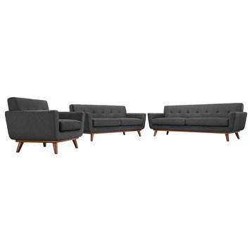 Gray Engage Sofa Loveseat and Armchair Set of 3