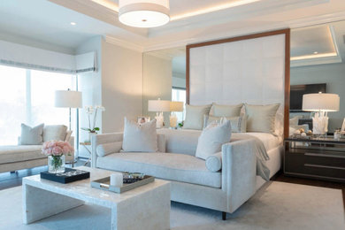 Inspiration for a large contemporary master bedroom remodel in Miami