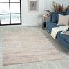 Alistaire Gray/Beige Striped Transitional High-Low Area Rug, 7'9" X 9'9"