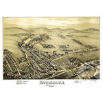Ted's Vintage Art - Historic Birdsboro, PA Map 1890, Vintage Pennsylvania Art Print, 12"x18" - Ghosted image on final product not included