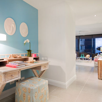 Seaside Dreaming: Pretty in pink contrasted with a classic palette
