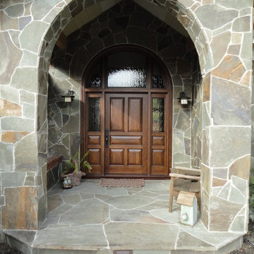 Entry door with 2 side lights and transom