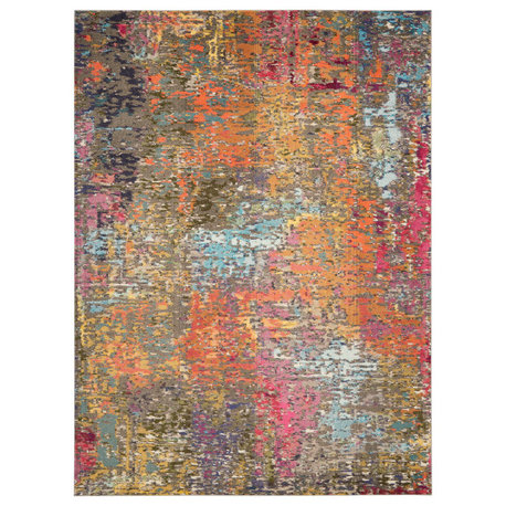 Nourison Celestial Colorful Modern Rug, Sunset, 6'7"x9'7"