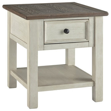 Ashley Furniture Bolanburg 1 Drawer End Table in Antique White