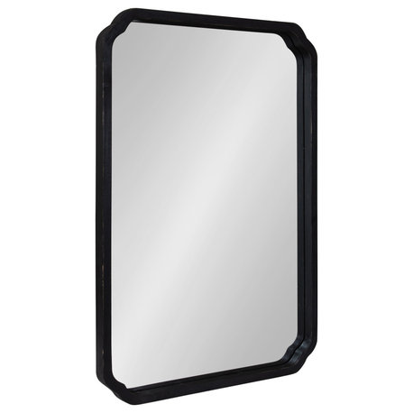 Marston Wood Framed Wall Mirror, Black 24x36