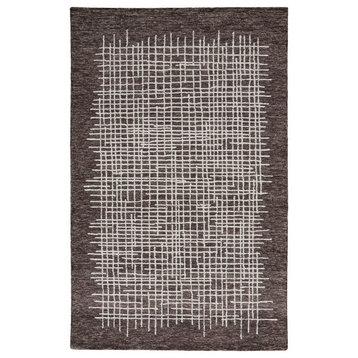 Weave & Wander Carrick Architectural Rug, Brown, 10'x14'