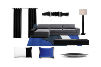 Trendy living room photo in Charlotte