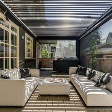 Central Calgary Adjustable StruXure Pergola with Phantom Screens & Bromic Heater