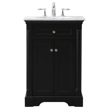 Elegant Decor VF53024BK 24" Single Bathroom Vanity Set, Black