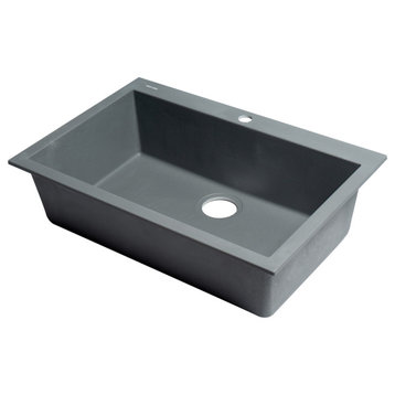 Titanium 30" Drop-In Single Bowl Granite Composite Kitchen Sink