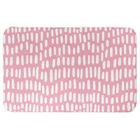 Pink and White Abstract Pattern 34x21 Bath Mat