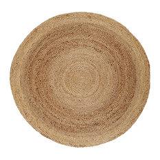 Kerala Natural Jute Rug, Natural and Brown, 8' Round