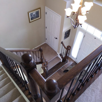 Gel Stained wood and Iron Balusters