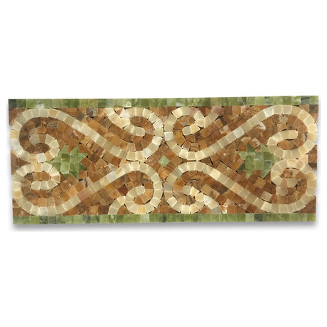 Marble Mosaic Border Listello Tile Everlasting Onyx Resin 5.5x13.4, 1 piece
