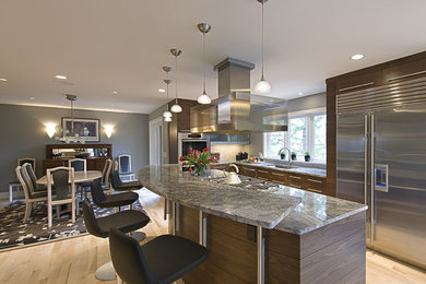 Kitchen - contemporary kitchen idea in Minneapolis with stainless steel appliances