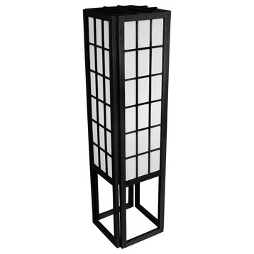 45" Window Pane Shoji Lamp, Black