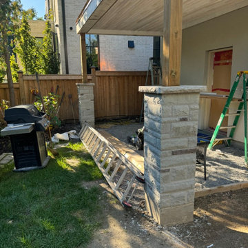 New Credit Valley Natural Stone Masonry Piers Backyard