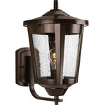 Progress Lighting - Progress Lighting 1-100W Medium Wall Lantern, Antique Bronze - East Haven offers contemporary styling to complement a variety of home styles. Large wall lantern with clear seeded glass.