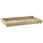 Kiyasa Group - Python Bath Accessory Set, Bone White, Vanity Tray - Designed in the US. 100% Hand-made in Istanbul, Turkey. Non-absorbent, Non-stain. Care: clean with a damp cloth. Material: Faux leather, embossed.