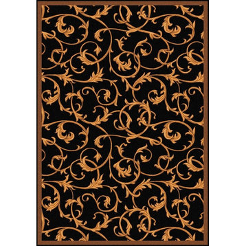 Any Day Matinee Rug, Acanthus, Black, 3'10"x5'4"