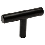 Cosmas - Cosmas 404FB Flat Black Slim Line Euro Style Cabinet T-Knob, 2" - High Quality Solid Steel Contruction