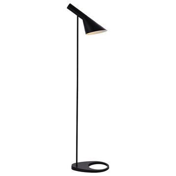 Maklaine Modern 1-Light Modern Metal Floor Lamp in Black Finish