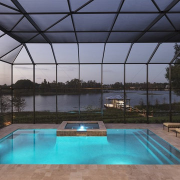Coastal inspired estate sited on over one acre on Lake Butler in Windermere