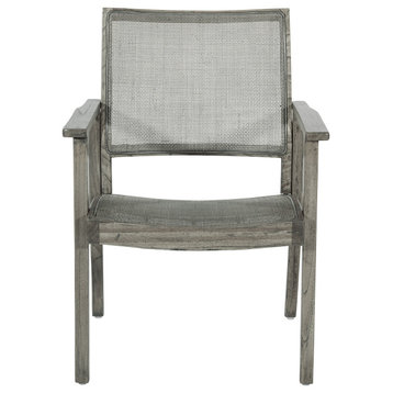 Lavine Cane Armchair With Rustic Gray Frame
