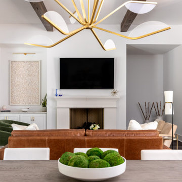 Raleigh NC Interior Design — Transitional Open-Concept Living with Bold Accents