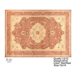 H.A.G. Hand Knotted Carpet 13/13 Quality Red - Floor Rugs