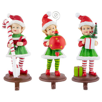 Set of 3 Christmas Elves Stocking Holders 8.5"