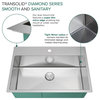 Transolid Diamond 32"x22" Single Bowl Dual-Mount Sink Kit in Stainless Steel