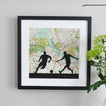 Personalised Map Football Print