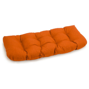 42"x19" U-Shaped Solid Tufted Settee/Bench Cushion, Papprika