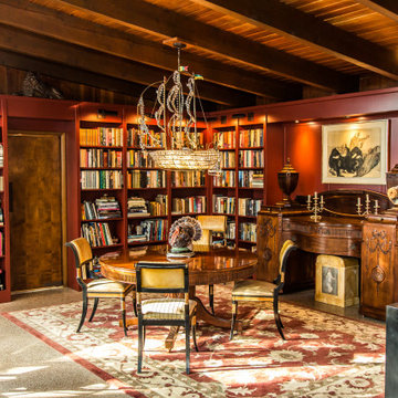 Old World Library and Dining Room