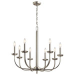 Kichler Lighting - Kichler Lighting 52388NI Kennewick, 8 Light Chandelier, Brushed Nickel - Canopy Included: Yes  Canopy DiKennewick 8 Light Ch Brushed Nickel *UL Approved: YES Energy Star Qualified: n/a ADA Certified: n/a  *Number of Lights: 8-*Wattage:60w Candelabra Base bulb(s) *Bulb Included:No *Bulb Type:Candelabra Base *Finish Type:Brushed Nickel